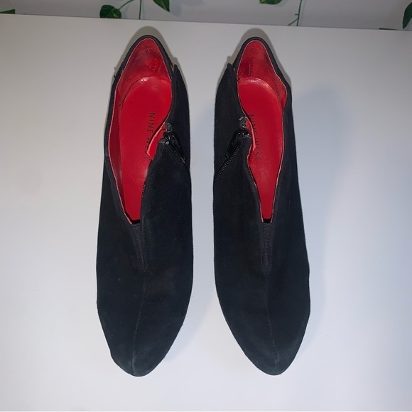 Nine West Heeled Booties Women's Size 6.5 US Suede Leopard Print  Black Red - Picture 6 of 7